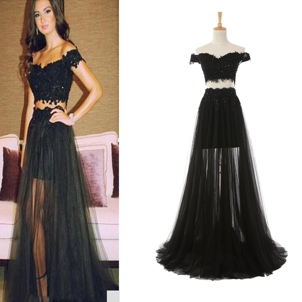 Black Lace 2 Piece Prom Dress And Fashion Show Collection