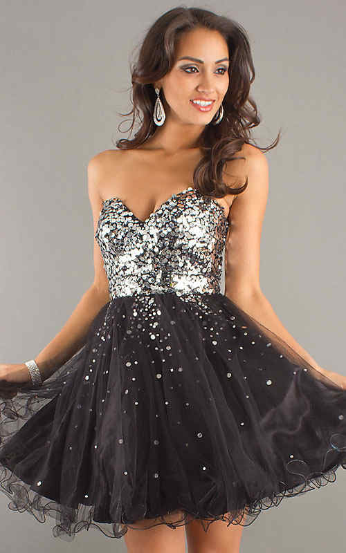 black and silver sparkly dress