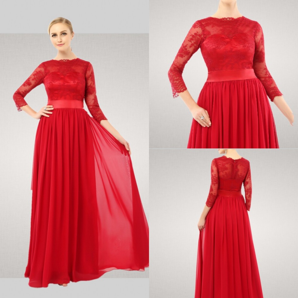 Floor Length Red Lace Dress : How To Get Attention