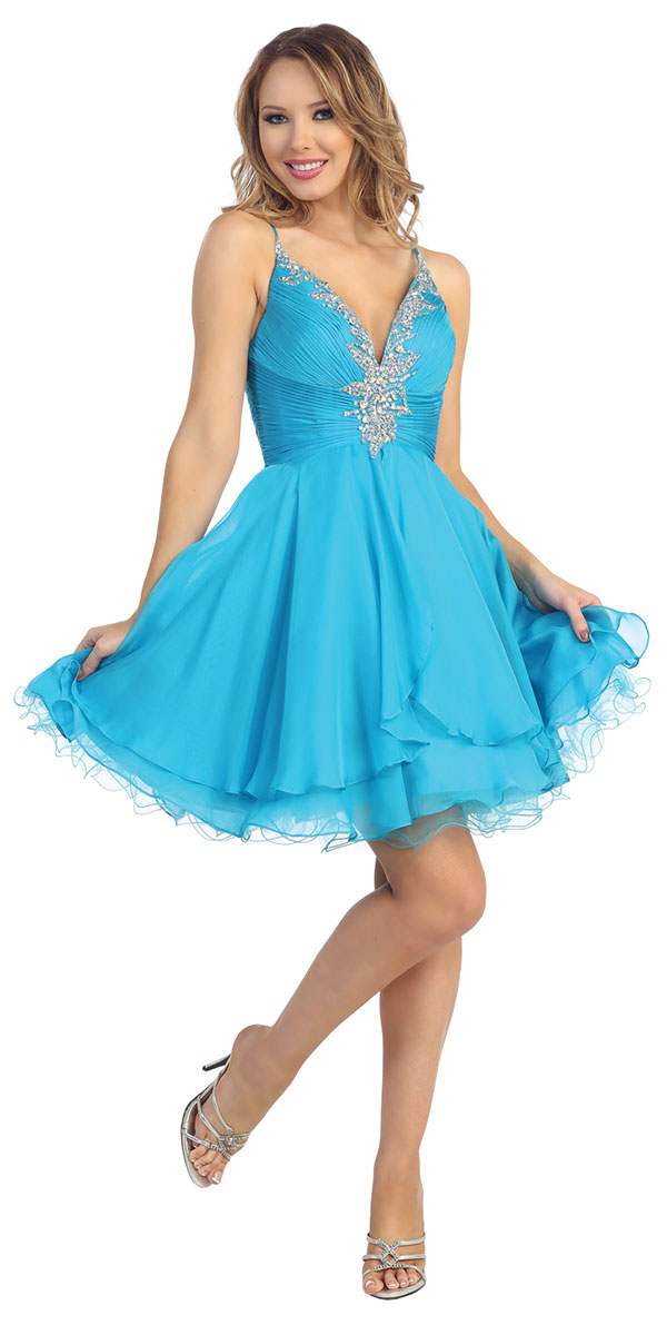 Short Blue Sequin Dress - Make Your Evening Special