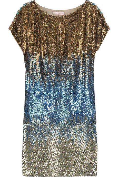 Blue And Gold Sequin Dress - Make You Look Like A Princess