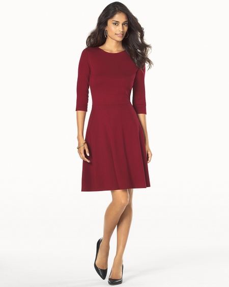 Fit And Flare Dress 3 4 Sleeve - Where To Find In 2017