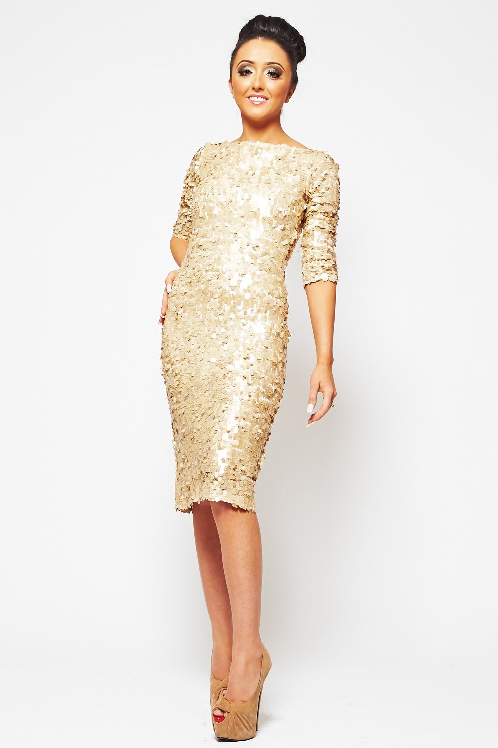Gold Dress With Sequins And How To Look Good 2017-2018