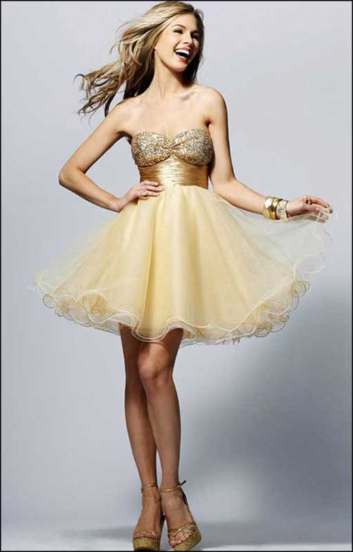 Gold Metallic Cocktail Dress : Make You Look Like A Princess
