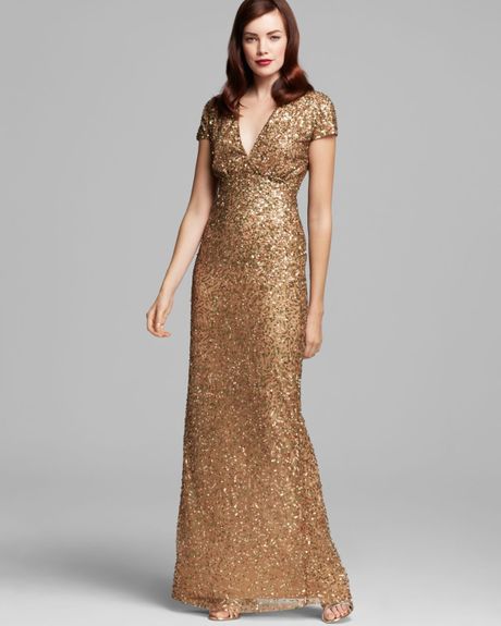 Gold V Neck Sequin Dress And Online Fashion Review
