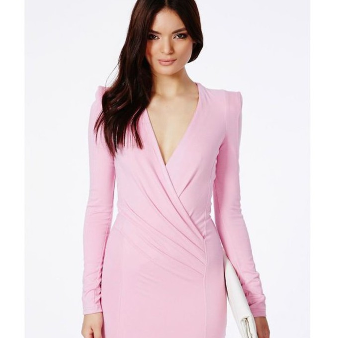 Light Pink Long Sleeve Bodycon Dress & New Fashion Collection