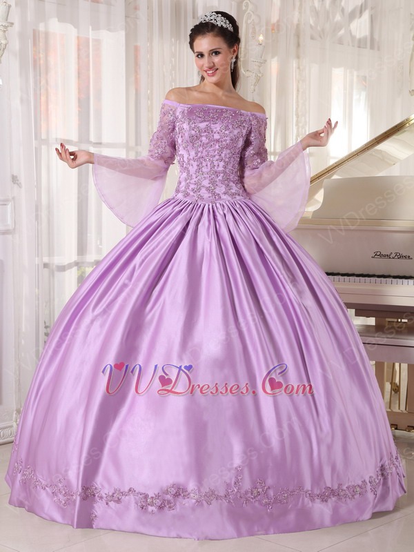 Lilac Off Shoulder Dress - Make Your Evening Special