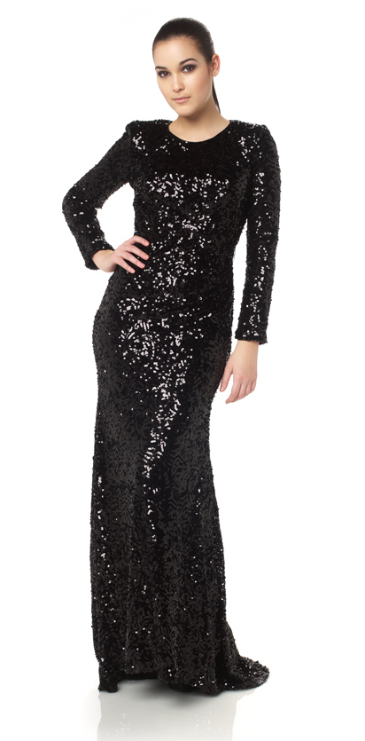 Long Black Sequin Gown - 2017-2018 Fashion Trend