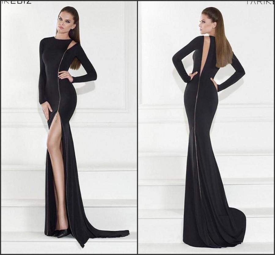 Long Sleeve Black Dress With Split & Always In Style 2017-2018