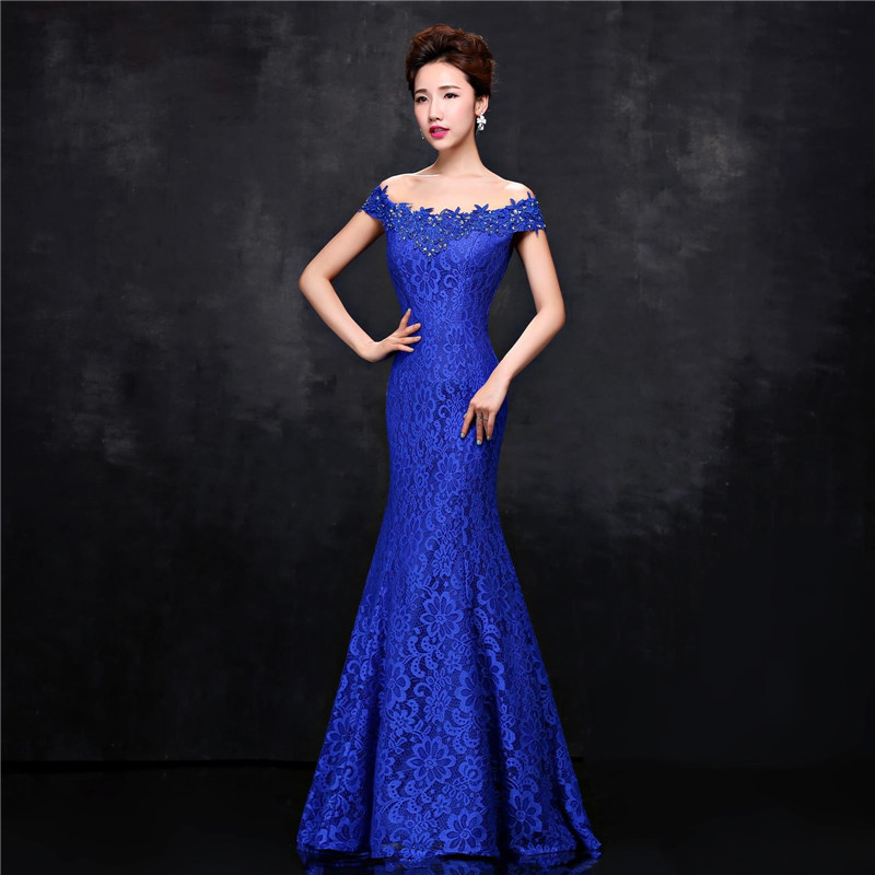 Off Shoulder Royal Blue Dress & Look Like A Princess 2017