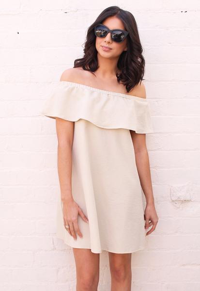 Off The Shoulder Frill Top Dress - 2017-2018 Fashion Trend