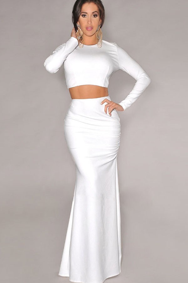 One Piece White Dress - Make You Look Thinner