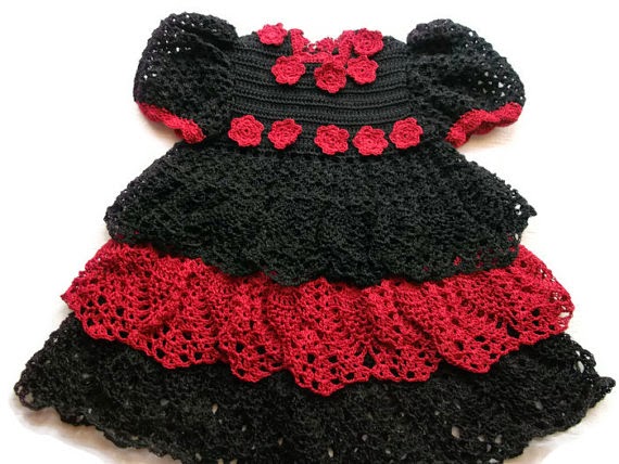 Red And Black Baby Dress - Spring Style