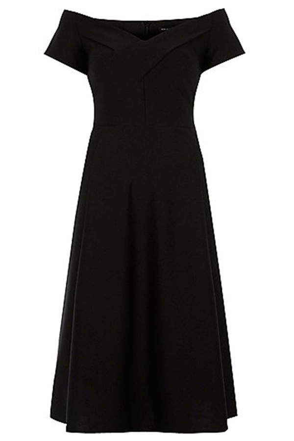 River Island Black Bardot Dress - For Beautiful Ladies