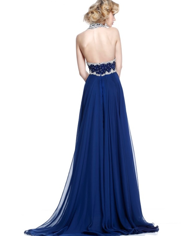 Royal Blue Backless Prom Dress : Best Choice – FashionMora