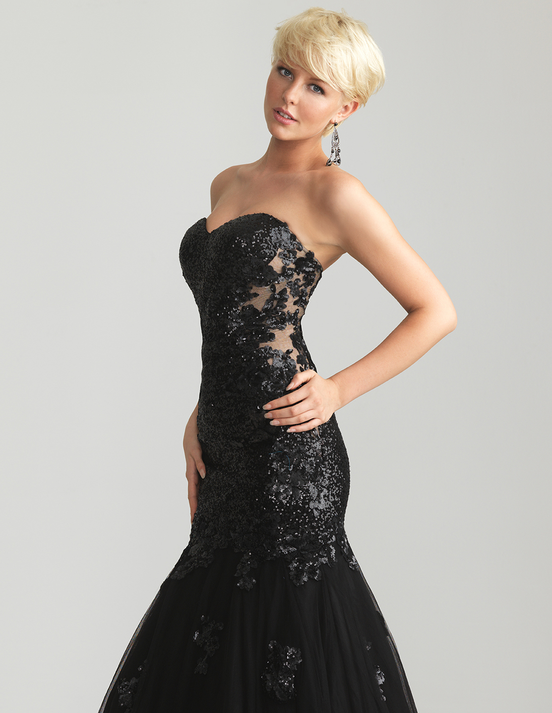 Strapless Black Sequin Dress - Better Choice 2017