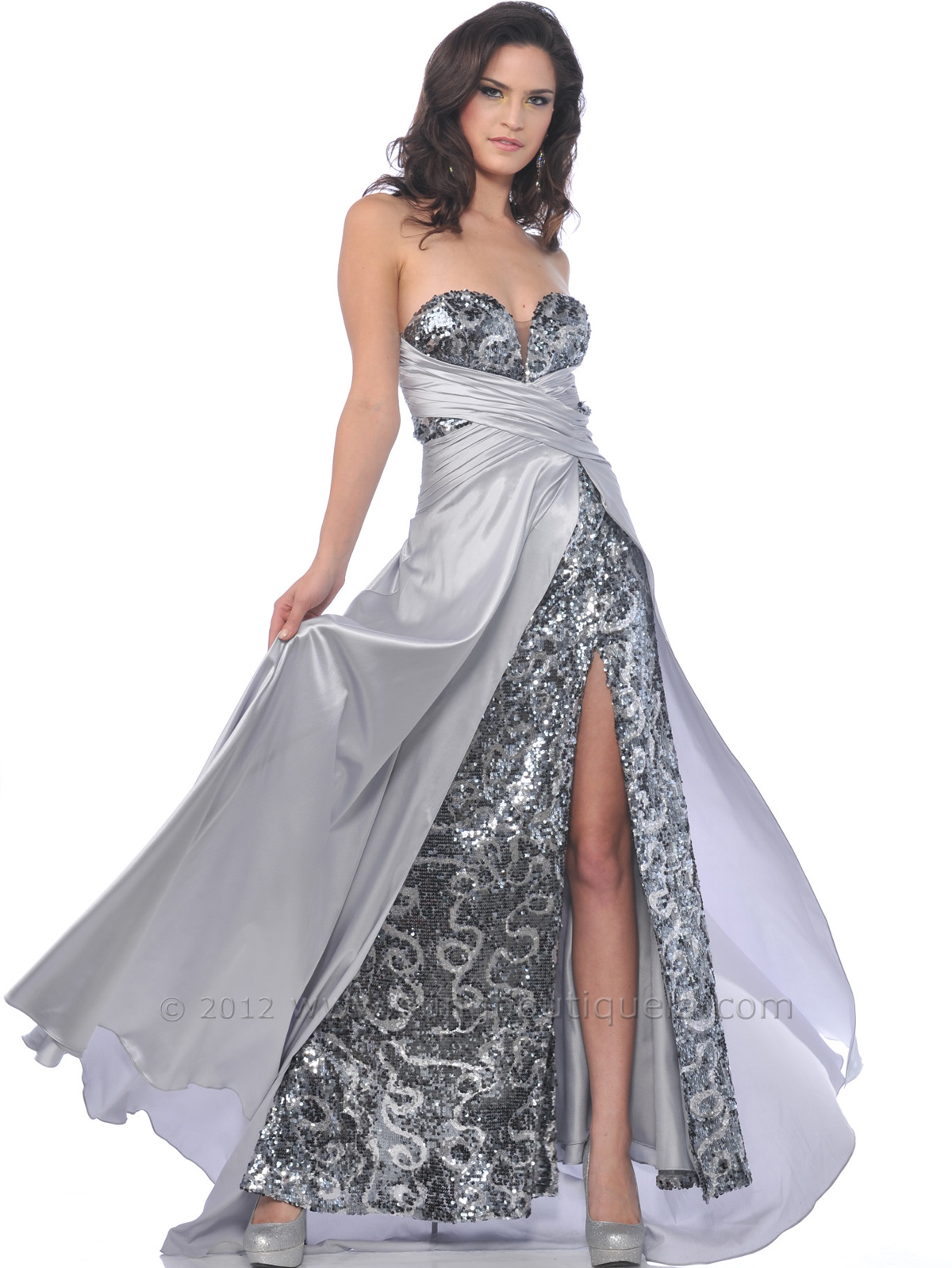 Strapless Silver Sequin Dress : Special In 2017-2018